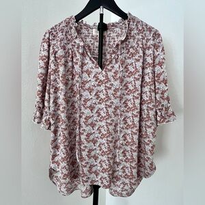 🤍 Melloday Flowy Smocked Blouse | Size M | Soft Boho Coastal Top